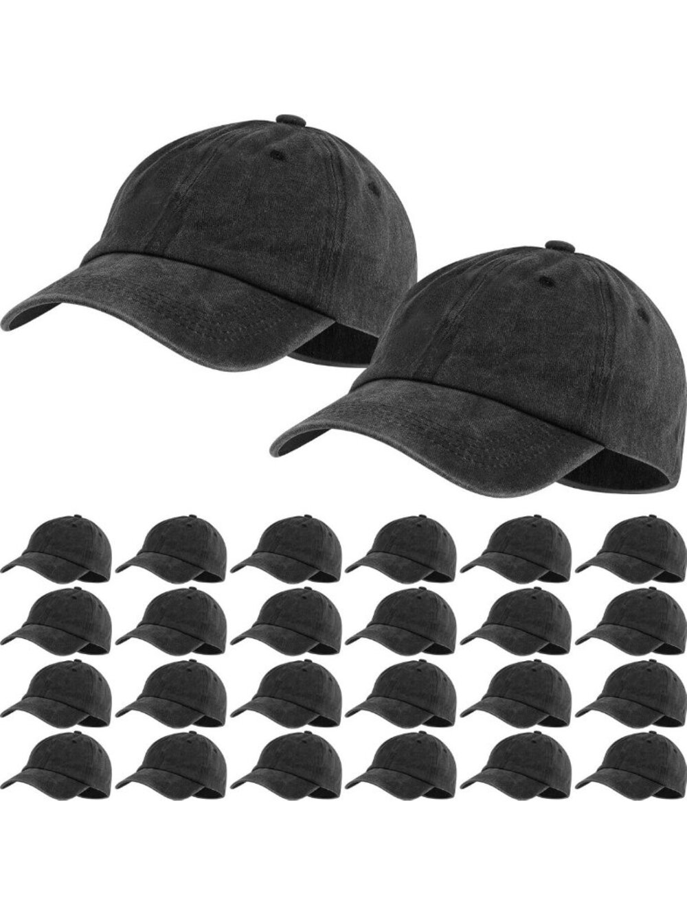 Vintage Baseball Caps - 24/50 Pack Adjustable Cotton Golf Hats for Men & Women